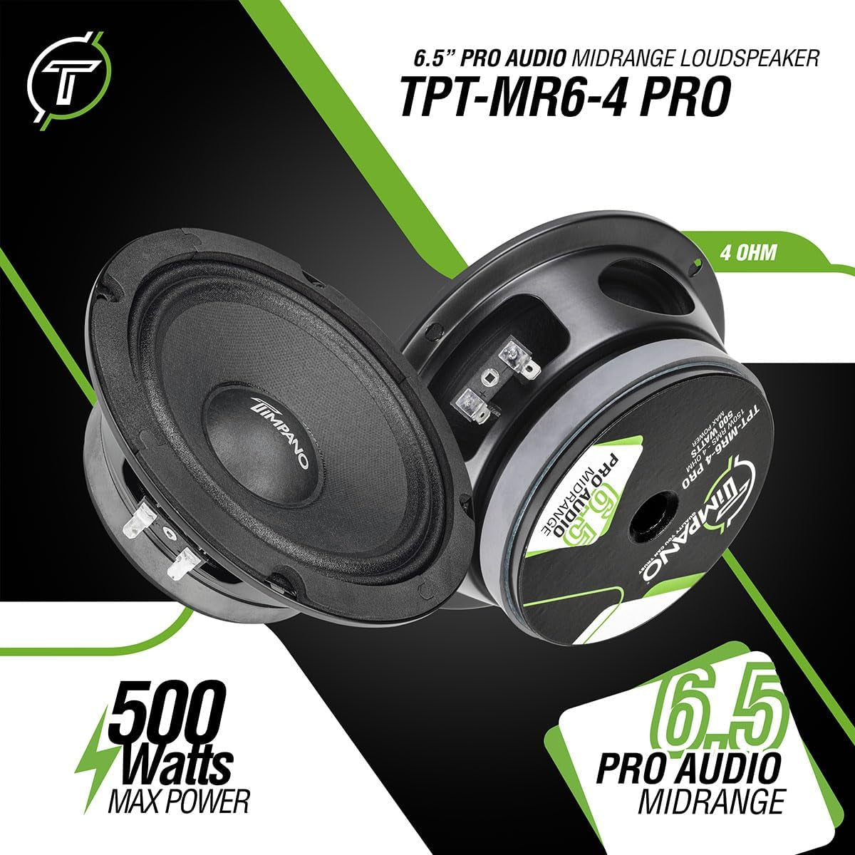 6.5 Inch Shallow Midrange Speaker 500 Watts Max Power