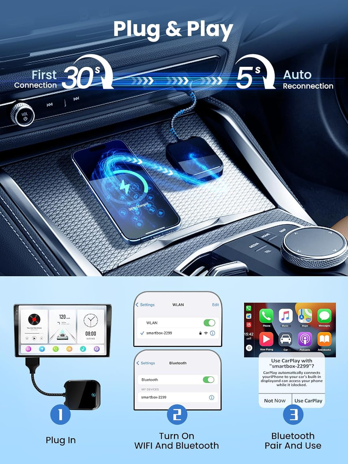 AutoLink Wireless Apple/Andoid Auto Adapter