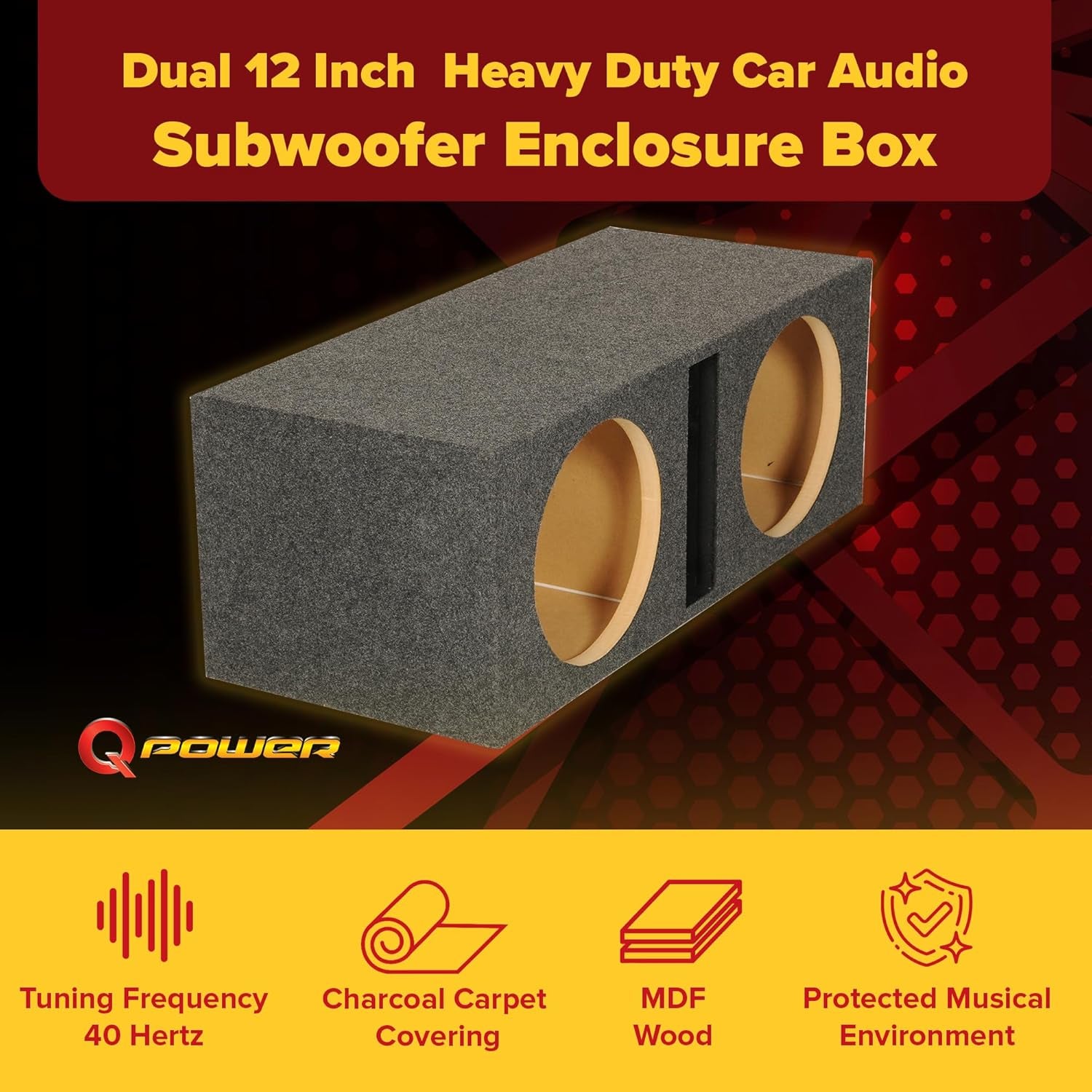 AutoLink Dual 12-Inch Heavy Duty Subwoofer Enclosure