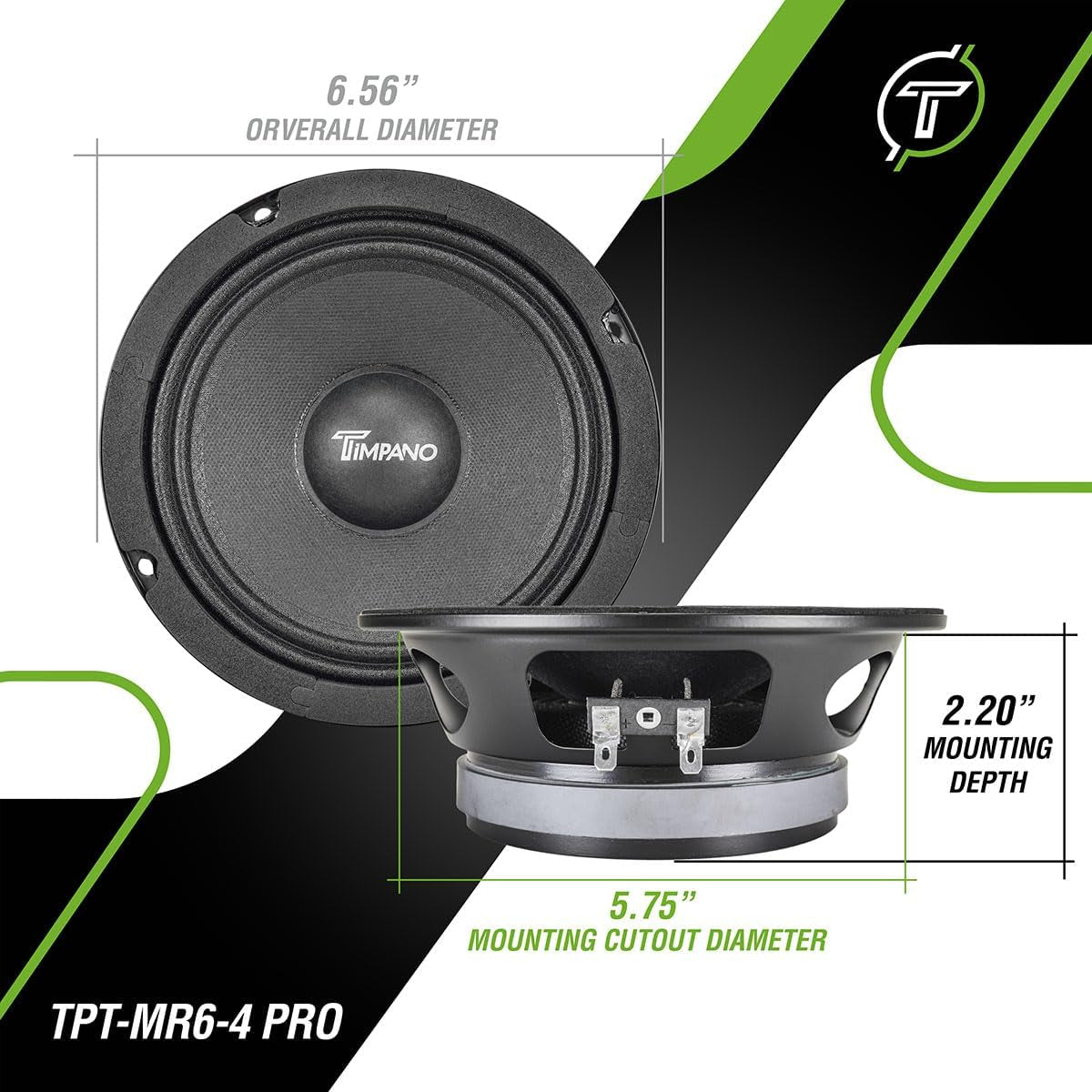 6.5 Inch Shallow Midrange Speaker 500 Watts Max Power
