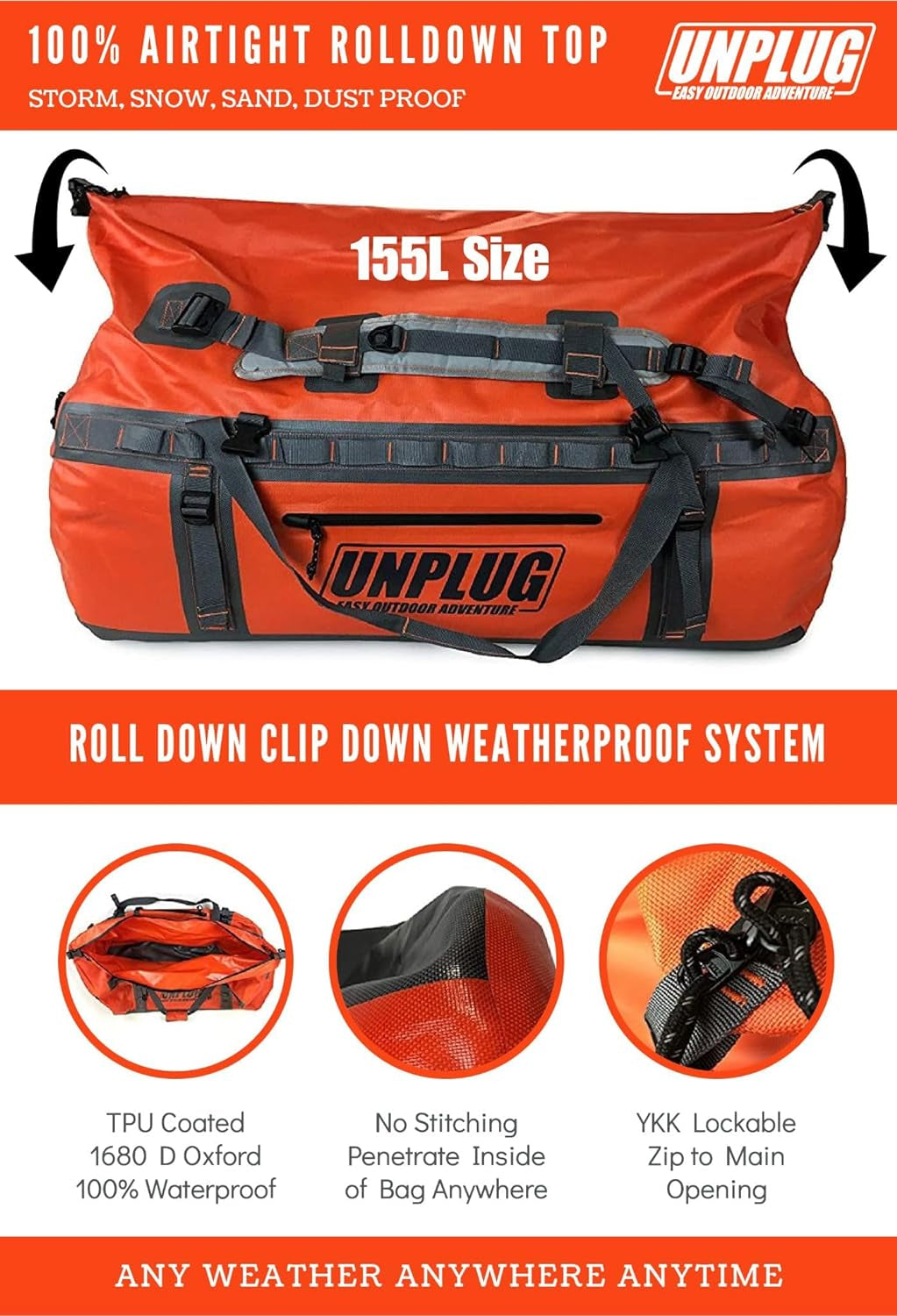 UNPLUG Ultimate Adventure Heavy Duty Waterproof Bag